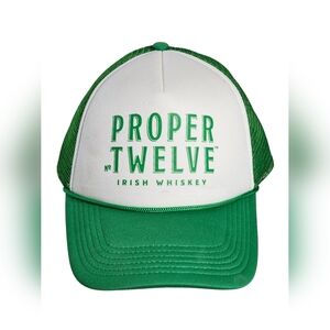 Proper No. Twelve Irish Whiskey Green Mesh Snapback Hat Trucker Cap GameCore New